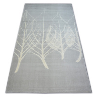 Dywany Lusczow Kusový koberec SCANDI 18281/652- listy šedý / krémový
