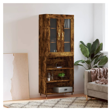 vidaXL Skříň highboard kouřový dub 69,5 x 34 x 180 cm kompozitní dřevo