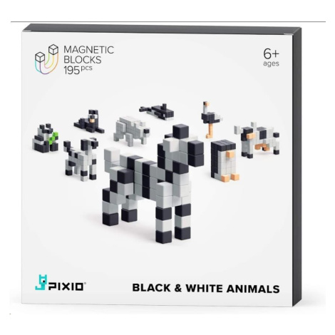 PIXIO Black & White Animals magnetická stavebnice
