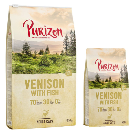 Purizon 6,5 kg + 800 g zdarma - Adult jelen & ryba - bezobilné