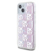 DKNY Liquid Glitter Checkered Pattern kryt iPhone 15 růžový