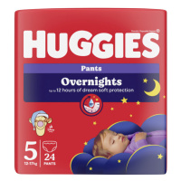 HUGGIES® Kalhotky plenkové noční Overnights Pants vel. 5 (12-17 kg), 24 kusů