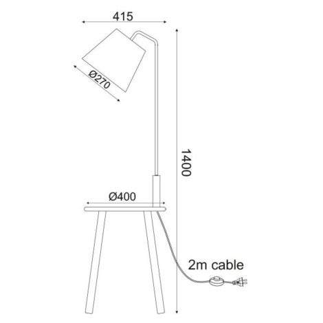 ACA Lighting Floor&Table stojanové svítidlo TF176991FWB