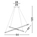 NOVA LUCE závěsné svítidlo CELINE chromovaný hliník a křišťál nastavitelné LED 40W 3000K IP20 74