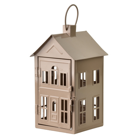 Mondex Kovová lucerna Roger 14,8x14,3x26,8 cm béžová