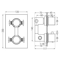 MEXEN/S Cube DR02 podomítkový sprchový SET + slim sprcha 25 cm, chrom 77502DR0225-00