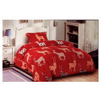 Top textil Povlečení Mikroplyš Red Deer 140x200, 70x90 cm, červené