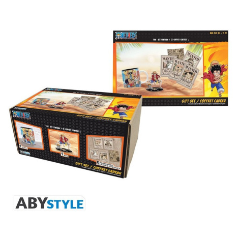Dárkový set One Piece - Hrnek, figurka a set pohlednic Abysse