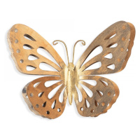 Hanah Home Nástěnná kovová dekorace Motýl 32x29 cm zlatá