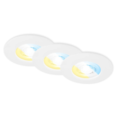 BRI 7605036 3ks sada CCT vestavné svítidlo, 9 cm, 4,9W, 580lm, bílé - BRILONER