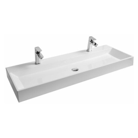 Ravak Natural dvojumyvadlo 120x45 cm otvor pro baterii, bez přepadu xjo01212000 NATURUM0DUO