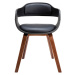 KARE Design Černá polstrovaná židle s područkami Costa Walnut