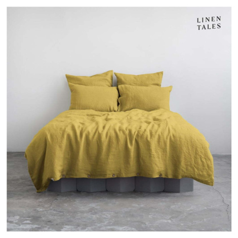 Žluté lněné povlečení na dvoulůžko 200x200 cm – Linen Tales