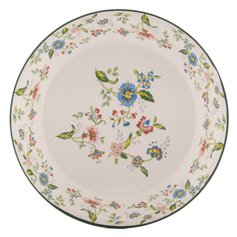 Kovový servírovací talíř s folklorním květinovým motivem – 30x3 cm Clayre & Eef