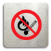 Accept Piktogram "zákaz vstupu s otevřeným plamenem" (80 × 80 mm) (stříbrná tabulka - barevný ti