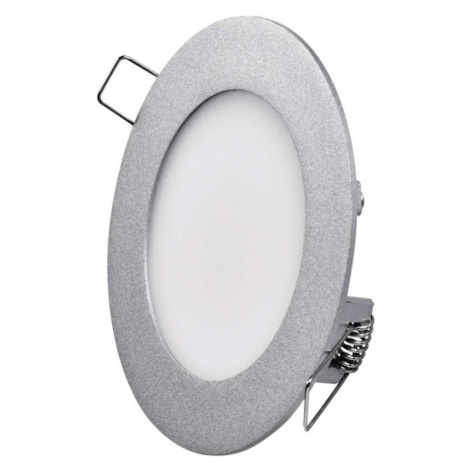 LED podhledové svítidlo PROFI stříbrné, 12 cm, 6 W, neutrální bílá EMOS