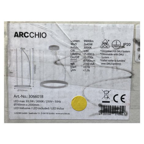 Arcchio Arcchio - LED Lustr na lanku PIETRO 2xLED/45W/230V