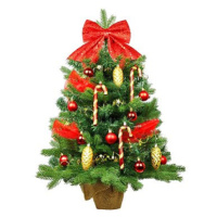 Ozdobený stromeček SANTA CLAUS 60 cm s LED OSVĚTELNÍM s 29 ks ozdob a dekorací