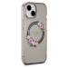 Zadní kryt Guess PC/TPU Flowers Ring Glossy Logo MagSafe pro Apple iPhone 15, černá