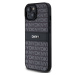 Zadní kryt DKNY PU Leather Repeat Pattern Tonal Stripe pro Apple iPhone 15, černá