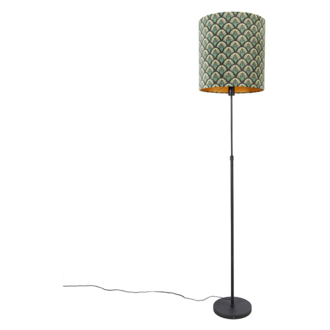 Stojací lampa černý odstín páv design 40 cm nastavitelný - Parte QAZQA