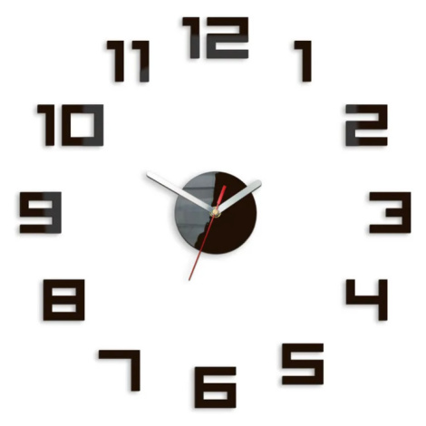 ModernClock Nástěnné samolepící hodiny Digit 50 cm wenge