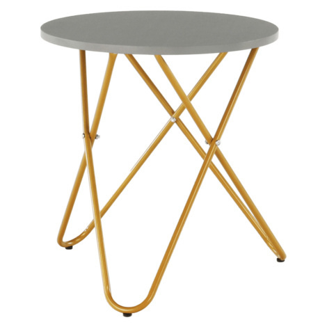 Příruční stolek, šedá/zlatý nátěr, RONDEL Tempo Kondela