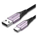 Vention Cotton Braided USB-C to USB 2.0 Cable Purple 2M Aluminum Alloy Type