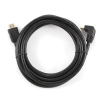 Kabel CABLEXPERT CC-HDMI490-10 HDMI-HDMI 3m, 1.4, M/M stíněný, zlacené kontakty, 90° lomený, čer