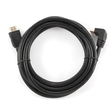 Kabel CABLEXPERT CC-HDMI490-10 HDMI-HDMI 3m, 1.4, M/M stíněný, zlacené kontakty, 90° lomený, čer GEMBIRD