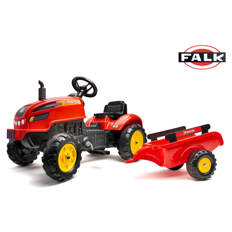 FALK šlapací traktor 2046AB X-Tractor s vlečkou a otvírací kapotou