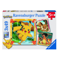 Puzzle 3x49 dílků Pokémon