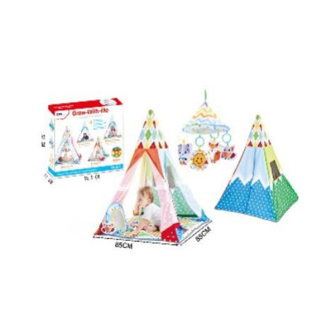 mamido Stan Teepee pro děti s 20 kuličkami a kolotočem