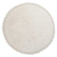 Krémově bílý ručně vyrobený bavlněný koberec Nattiot Perla, ø 110 cm