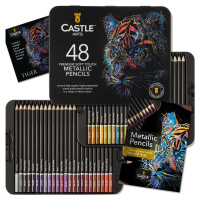Castle art supplies, ‎‎CAS-48MPT, Premium Soft Touch, sada pastelek, metalické odstíny, 48 ks