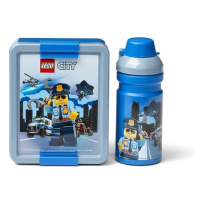 Lego® city policie svačinový set modrý: box + láhev