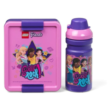 Svačinový set LEGO Friends Girls Rock (láhev a box) - fialová