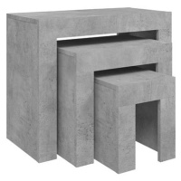 Hnízdové konferenční stolky 3 ks betonově šedé dřevotříska