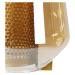 Závěsná lampa zlatá s jantarovým sklem 23 cm podlouhlá 3-světelná - Kevin