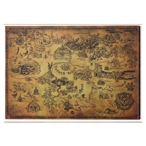 Obraz na plátně The Legend of Zelda - Hyrule Map, 2 cm - 60×80 cm Pyramid