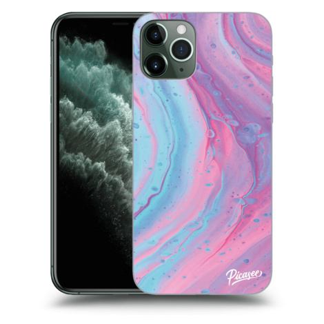 Silikonový černý obal pro Apple iPhone 11 Pro Max - Pink liquid