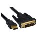 PREMIUMCORD Kabel HDMI - DVI-D 1m (M/M, zlacené kontakty, stíněný)