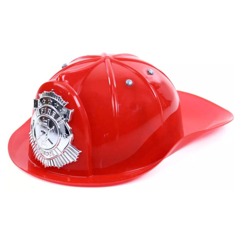 Helma hasičská dětská přilba na hlavu s odznakem malý hasič plast POLESIE