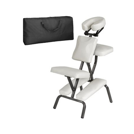 Masážní židle ze syntetické kůže bílá tectake