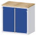 ANKE Skříňka pro pult pro výdej materiálu a nástrojů, 2 dveře, 2 police, šedá