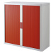 Paperflow Žaluziová skříň easyOffice®, 2 police, výška 1040 mm, červená / bílá