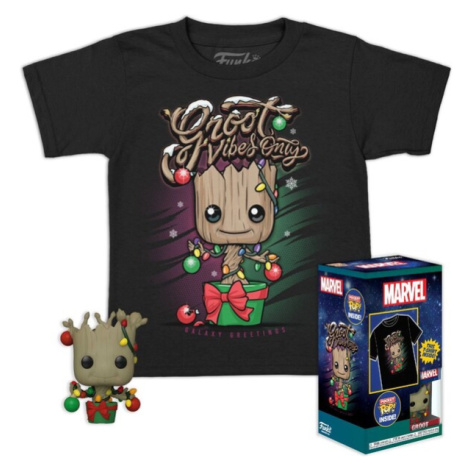 Funko Pocket POP! & Tee: Marvel: GOTG- Holiday Groot M (dětské)