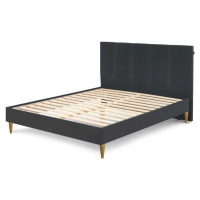 Antracitová čalouněná dvoulůžková postel s roštem 180x200 cm Vivara – Bobochic Paris