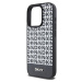 DKNY PU Leather Repeat Pattern Bottom Stripe kryt iPhone 13 Pro Max černý