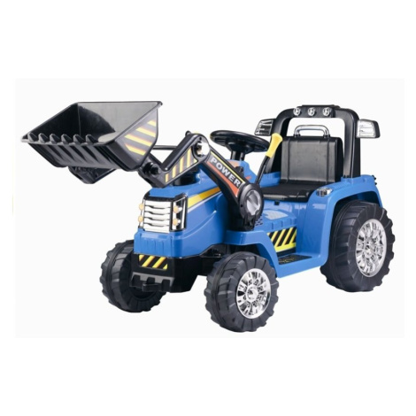 Mamido Dětský elektrický traktor Power s radlicí modrý
